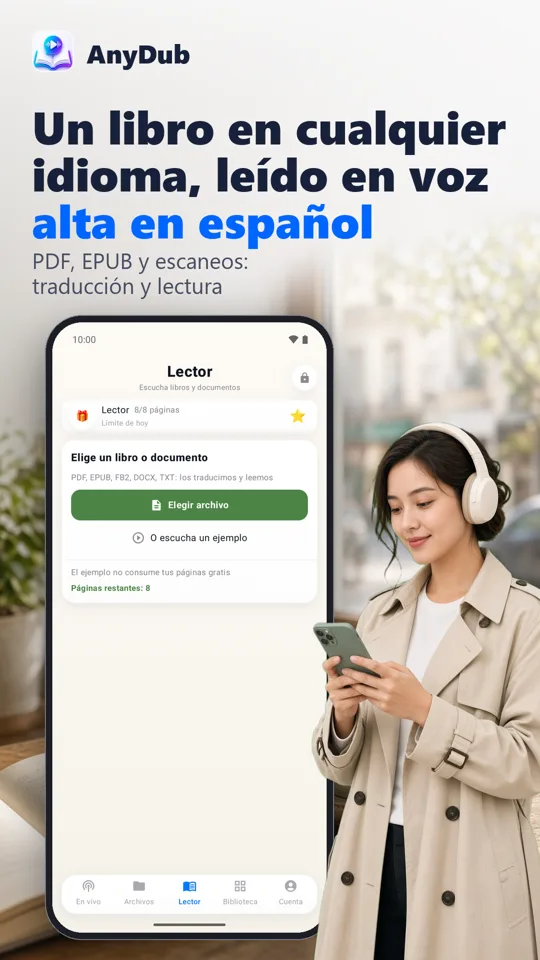 AnyDub: traducir vídeo y PDF: 
