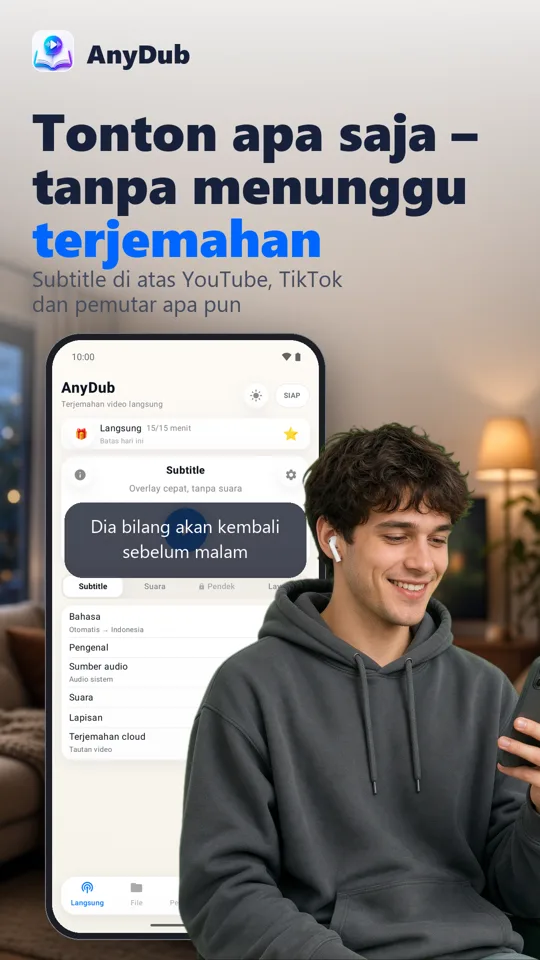 AnyDub: Penerjemah Video & PDF: 