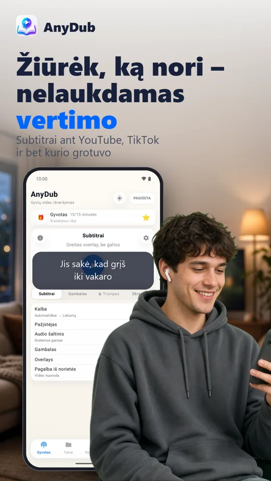 AnyDub: Video ir PDF vertėjas: ekrano kopija 2
