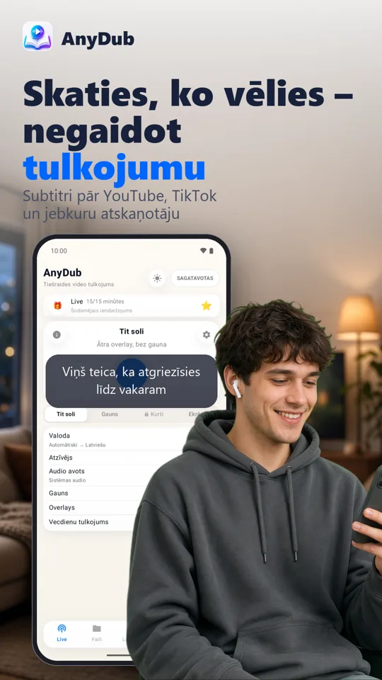 AnyDub: Video & PDF tulkotājs: ekrānuzņēmums 2