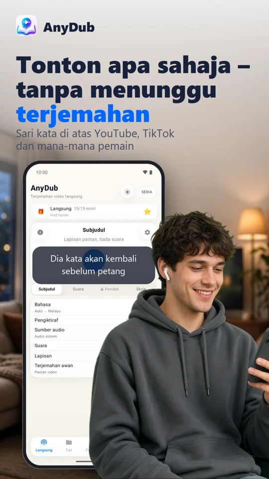 AnyDub: Terjemah Video & PDF: tangkapan skrin 2