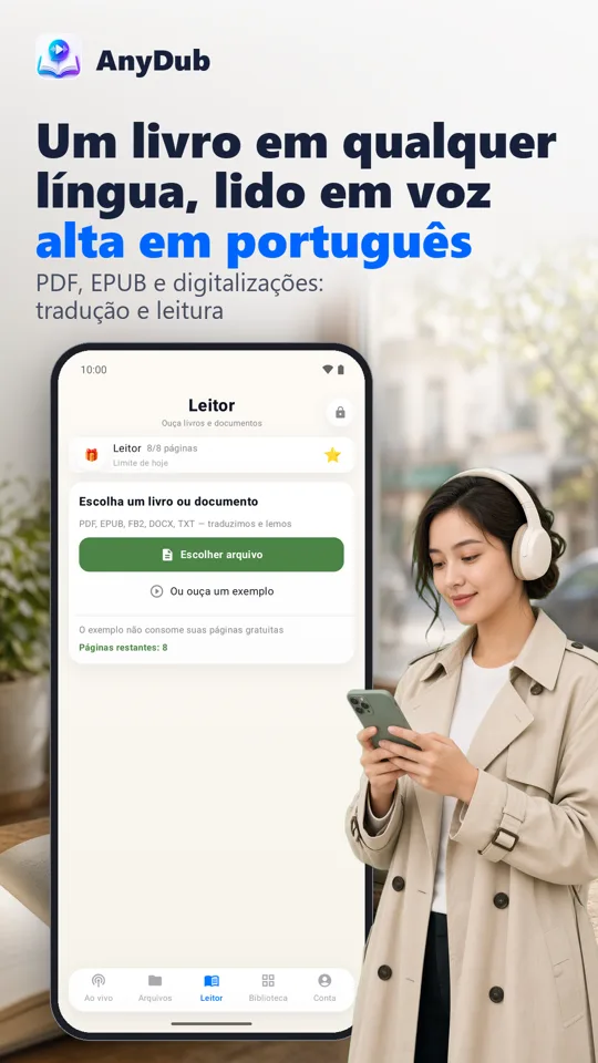 AnyDub: traduzir vídeo e PDF: 