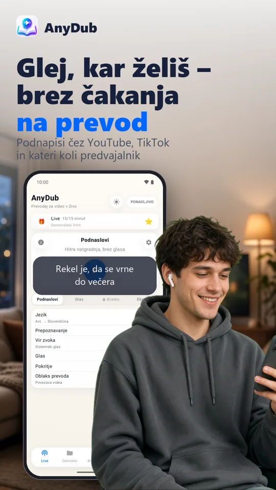AnyDub: Prevod videa in PDF: 