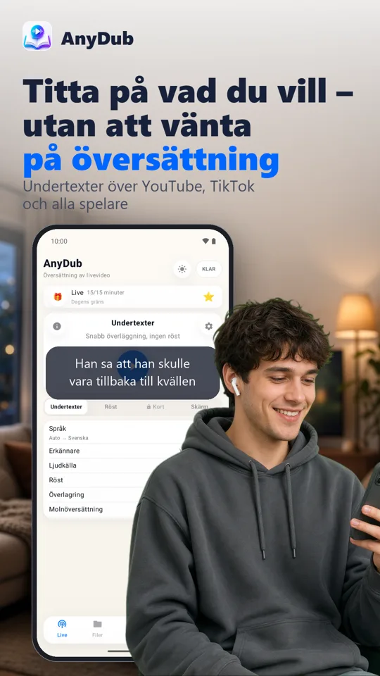 AnyDub: Översätt video & PDF: 