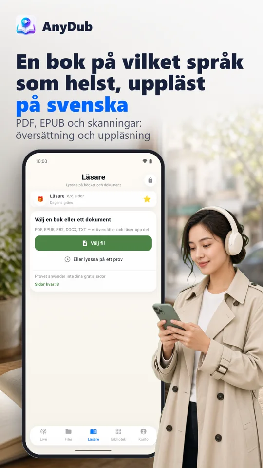 AnyDub: Översätt video & PDF: 