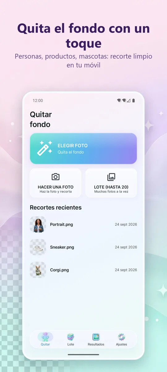 Eliminar Fondo: pantalla principal