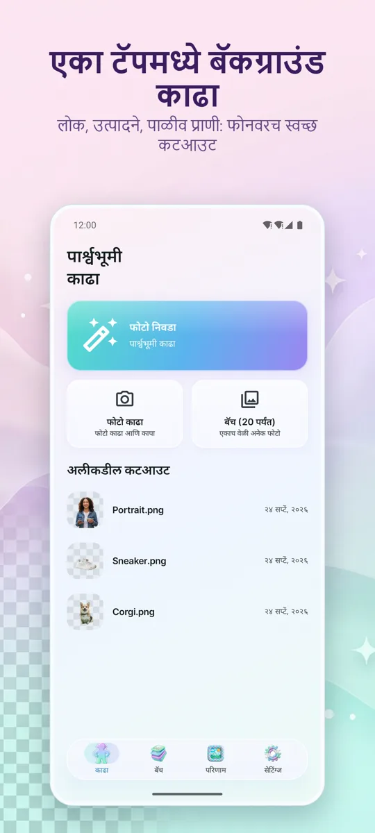 बॅकग्राउंड काढा: मुख्य स्क्रीन