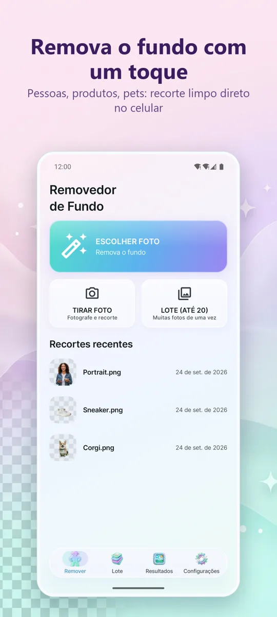 Remover Fundo: tela principal