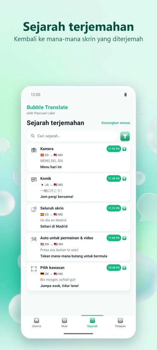 Bubble Translate: tangkapan skrin 4