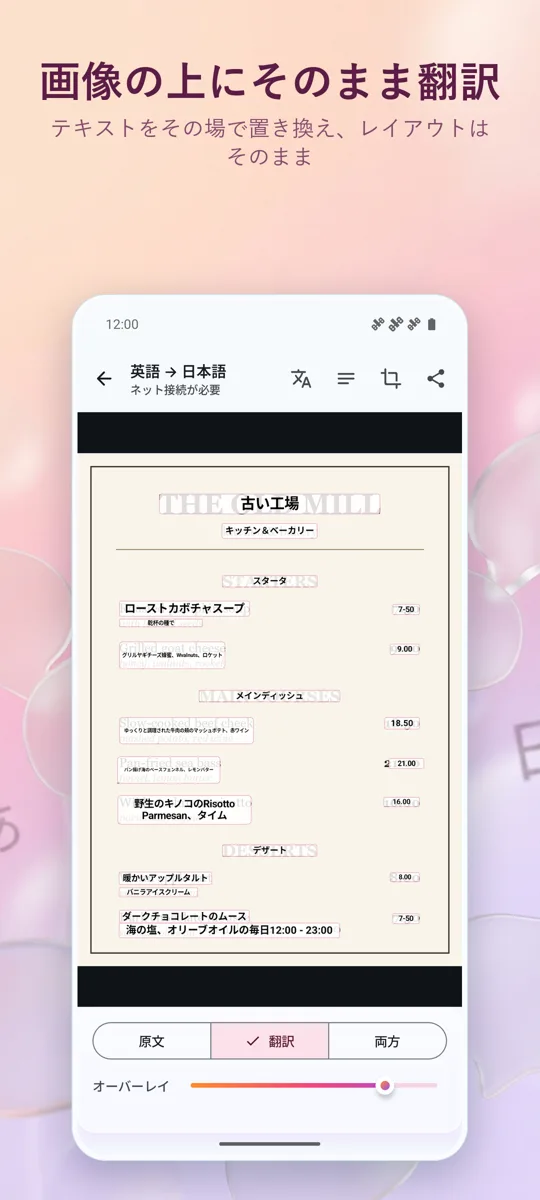 カメラ翻訳:写真: スクリーンショット 2