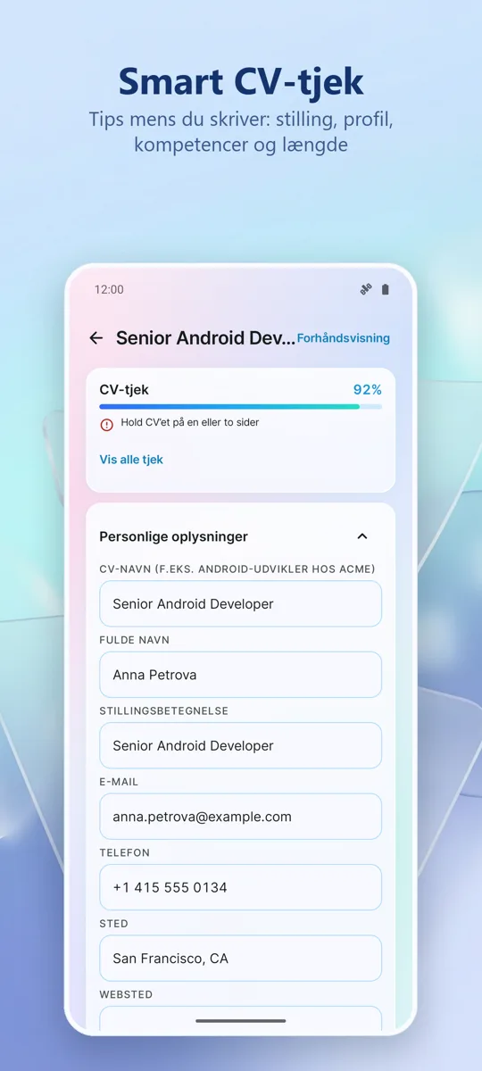 CV-bygger: Lav dit CV: 