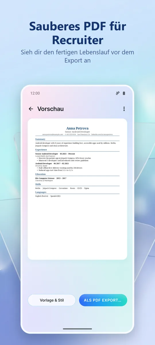 Lebenslauf-Ersteller: CV Maker: 