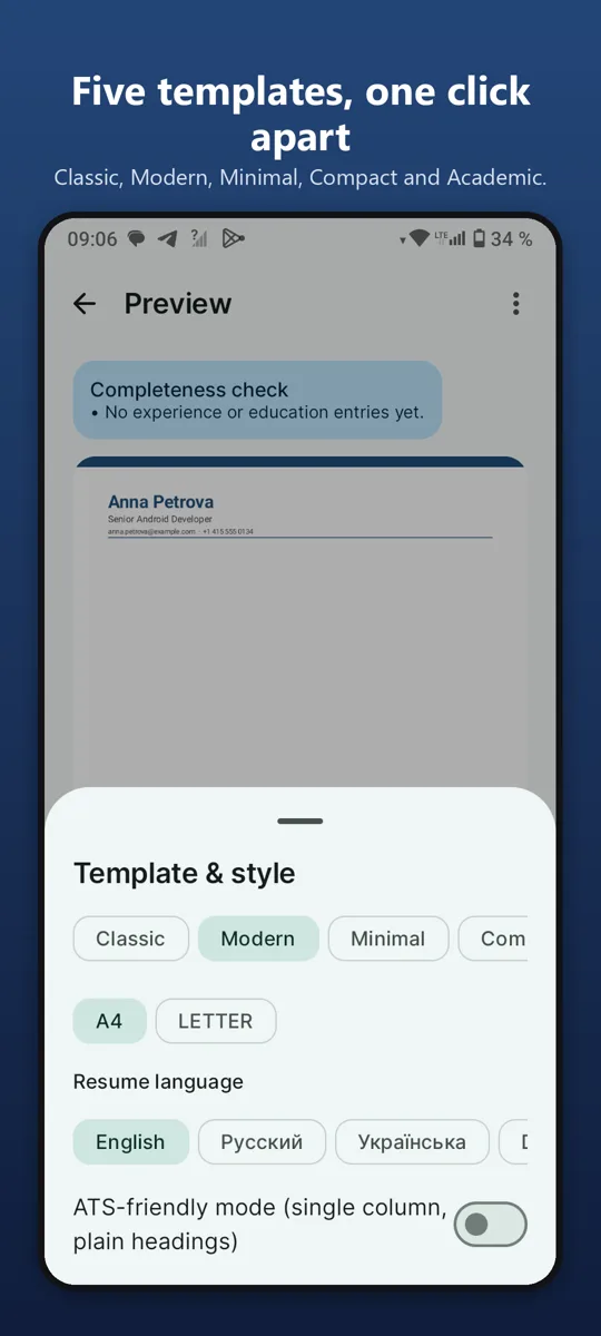 Resume Builder: CV Maker — screenshot 4