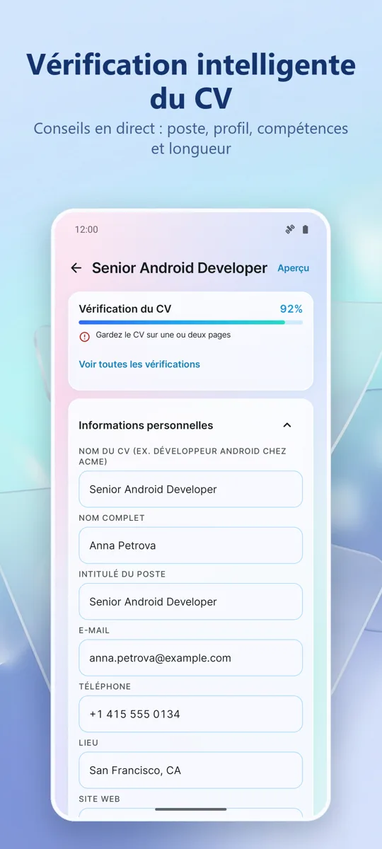 Créateur de CV: CV Pro: 