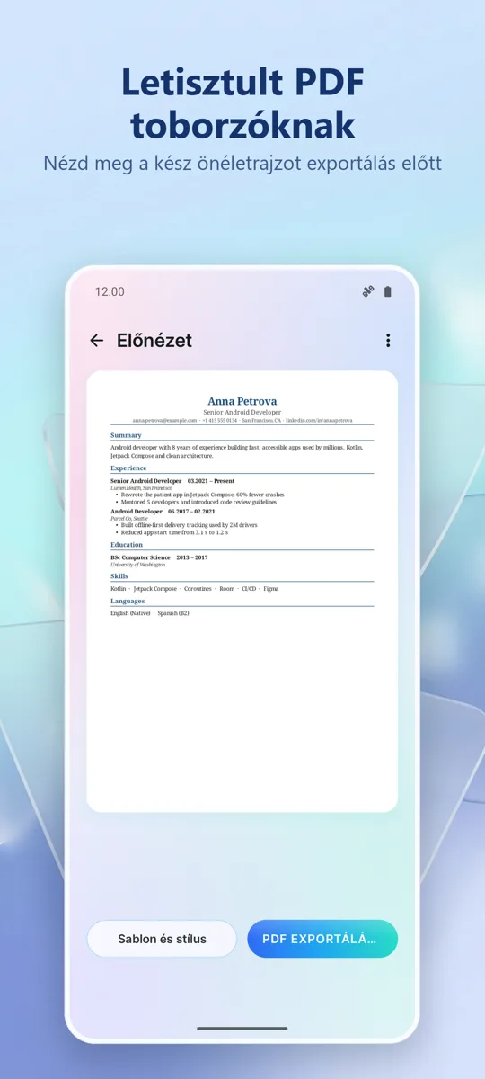 Önéletrajz készítő: CV Maker: képernyőkép 3