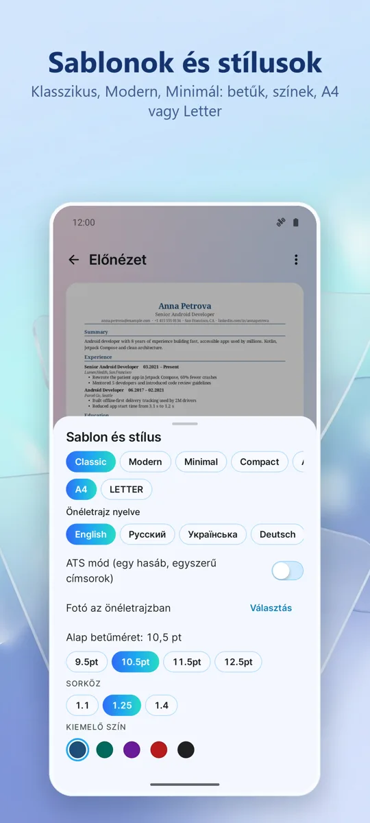 Önéletrajz készítő: CV Maker: képernyőkép 4
