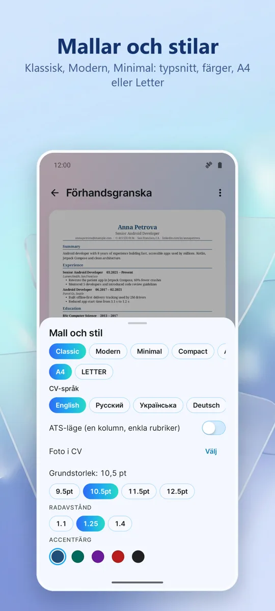 CV-byggare: Skapa ditt CV: skärmbild 4