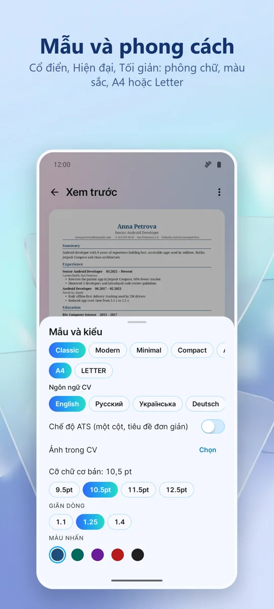 Tạo Resume: 
