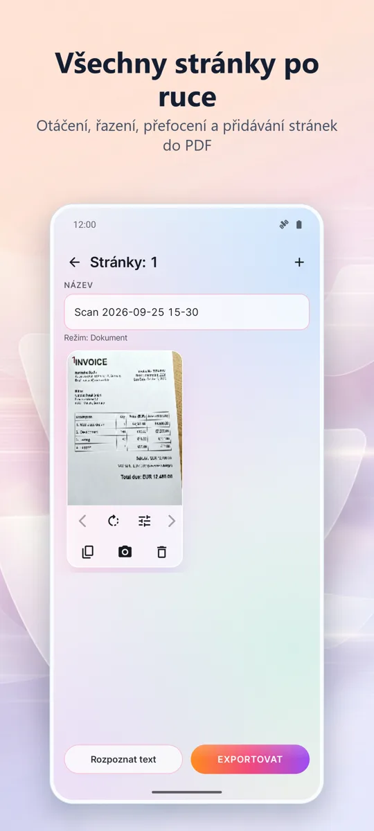 Skenování dokumentů: PDF: 