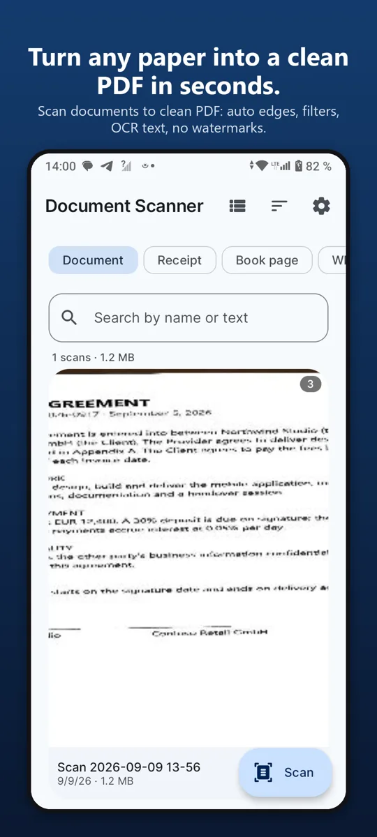 Document Scanner: PDF Scan — main screen