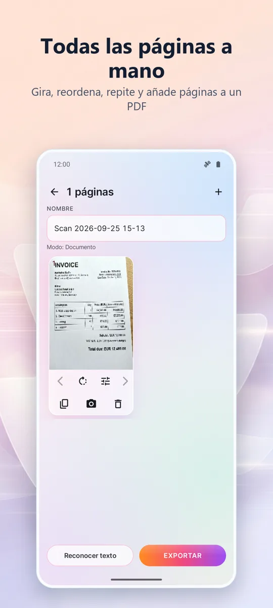 Escáner de documentos: PDF: 