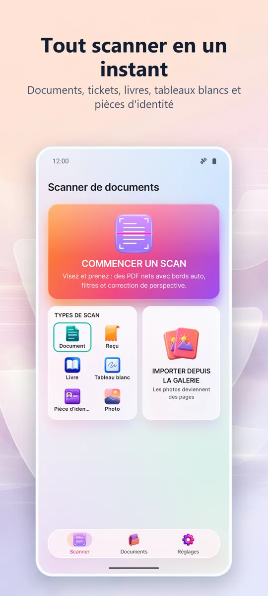 Scanner Doc: PDF & OCR: écran principal