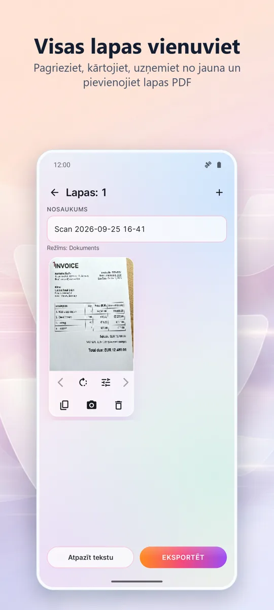 Dokumentu skeneris: PDF: ekrānuzņēmums 2