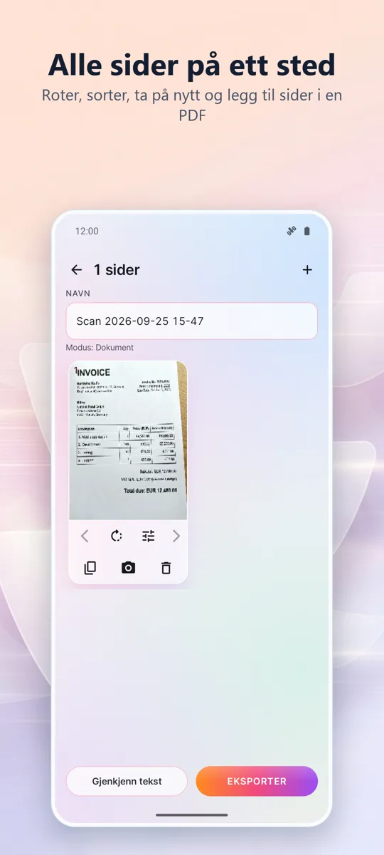 Dokumentskanner: PDF-skanning: 
