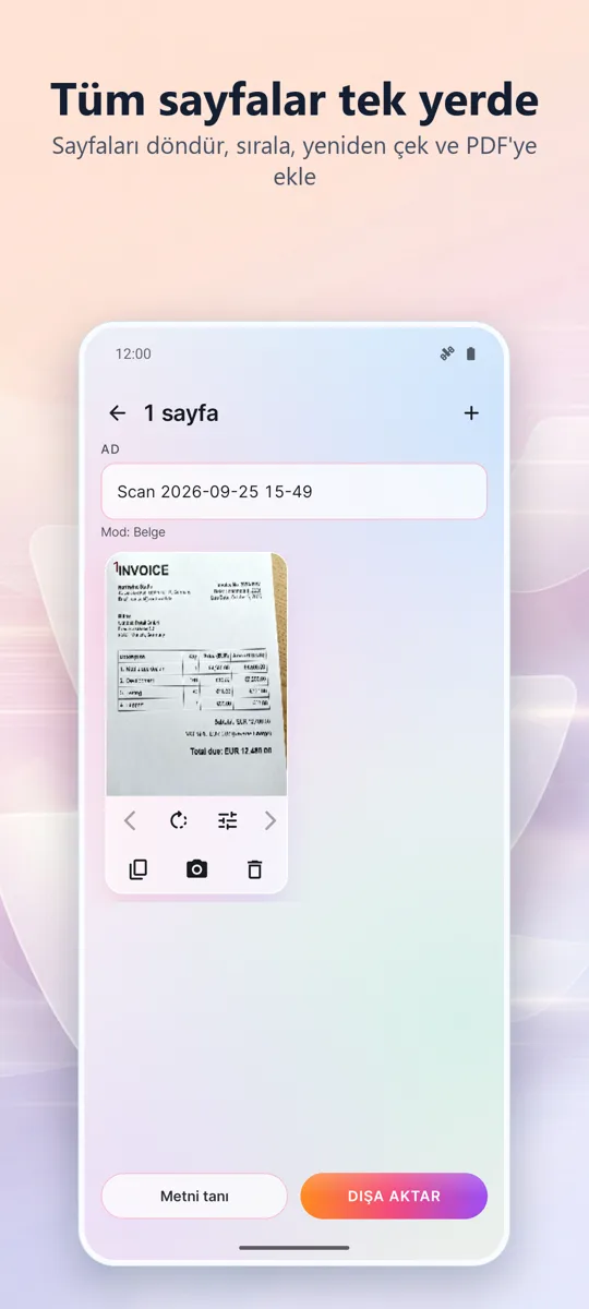 Belge Tarayıcı: PDF Tarama: 
