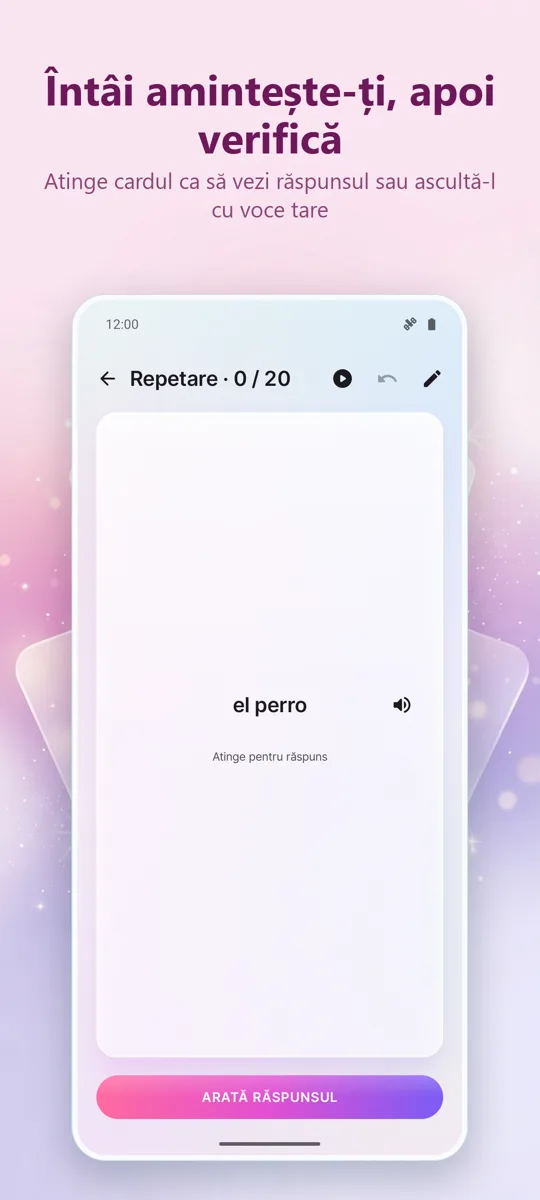 Flashcards: Studiu spațiat: captură de ecran 2