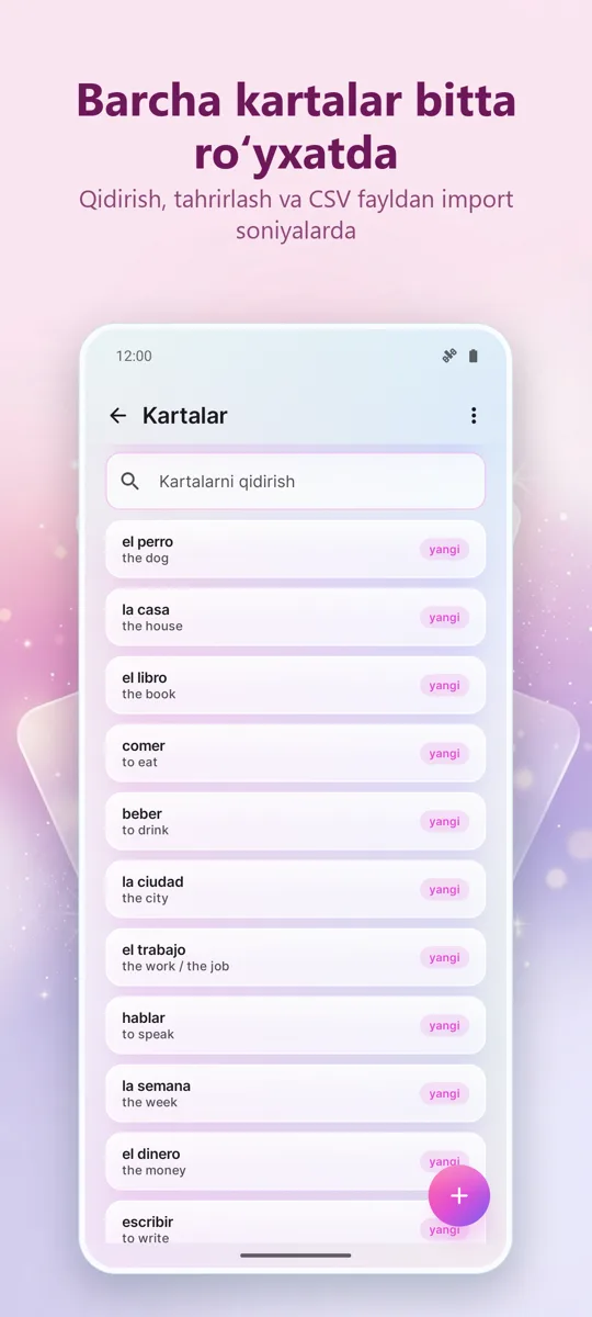 Flashcards: Oraliq O‘rganish: 