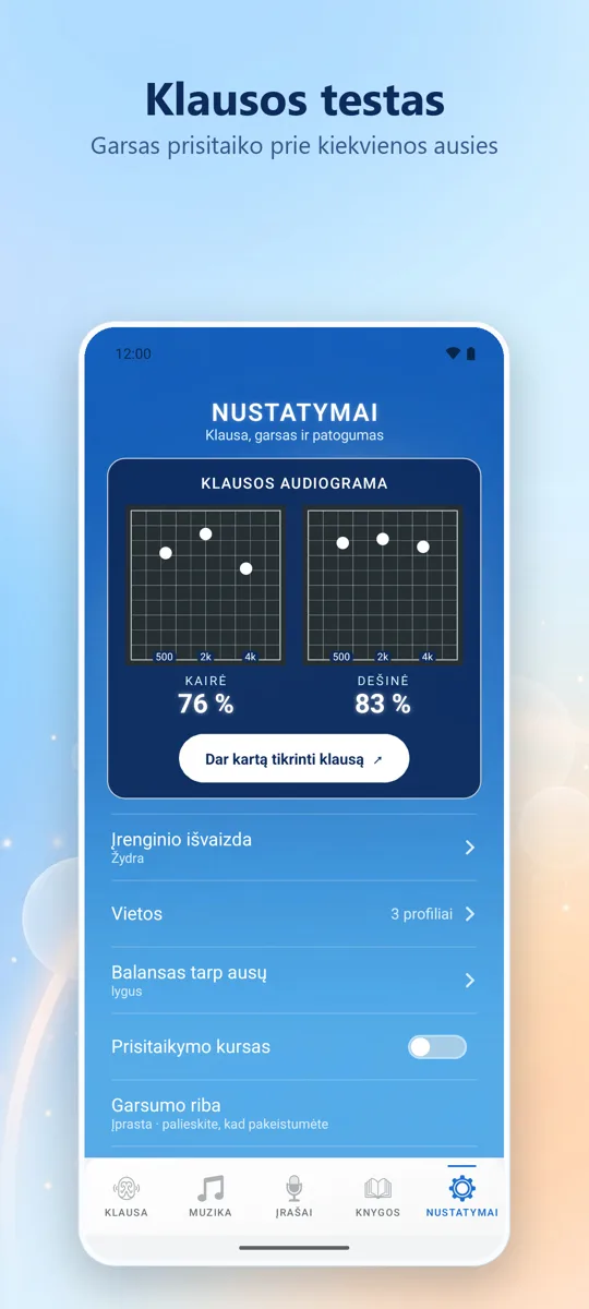 Hearing+: ekrano kopija 4