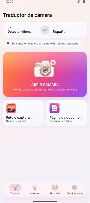 Traductor de Cámara: Foto