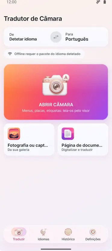Tradutor de Câmara: Foto
