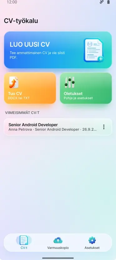 Ansioluettelon luoja: CV Maker