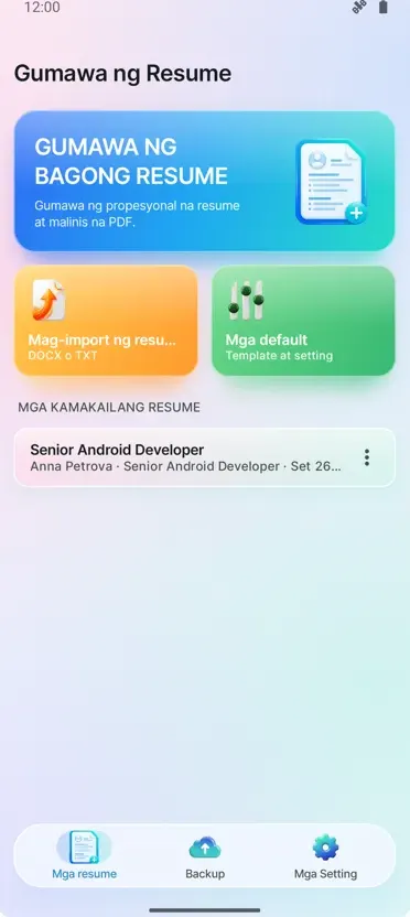 Tagagawa ng Resume: CV Maker