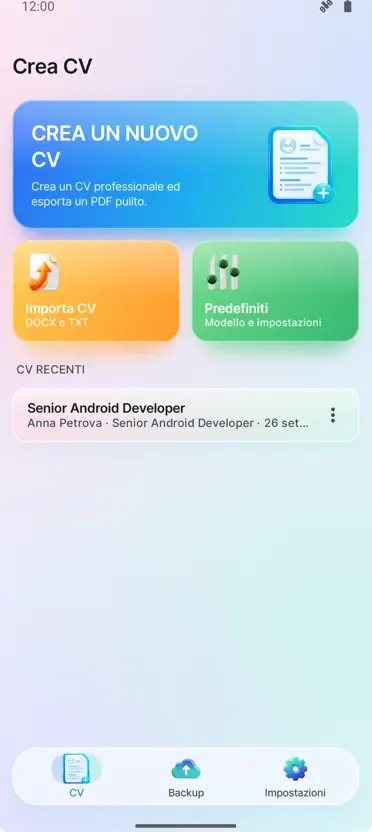 Creatore CV: Fai il tuo CV