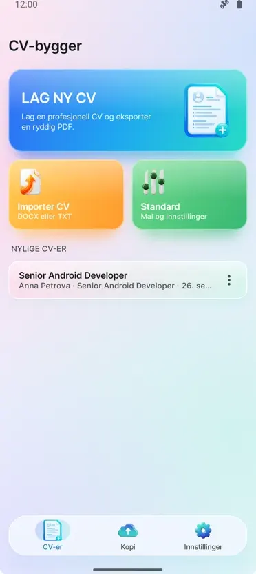 CV-bygger: Lag profesjonell CV