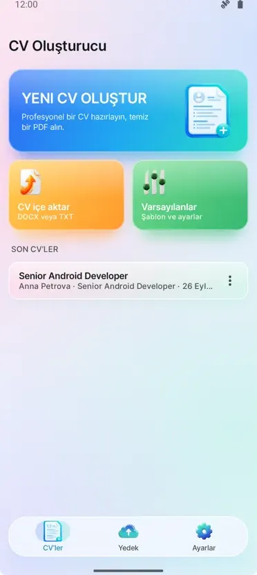 Özgeçmiş Oluşturucu