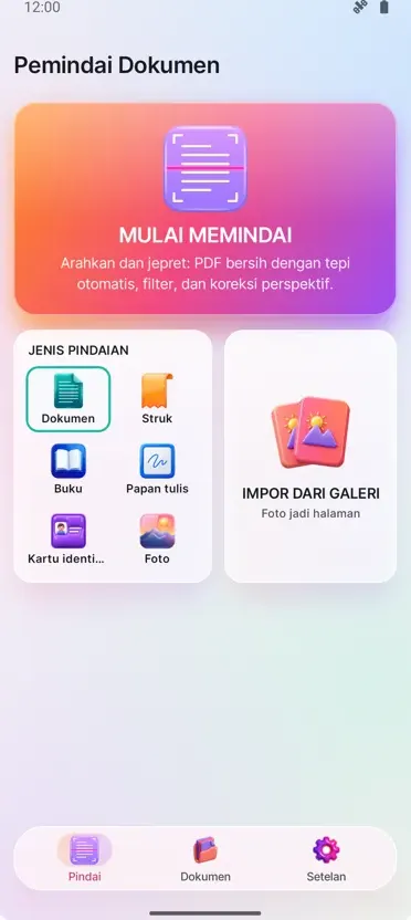 Pemindai Dokumen: Pindai PDF