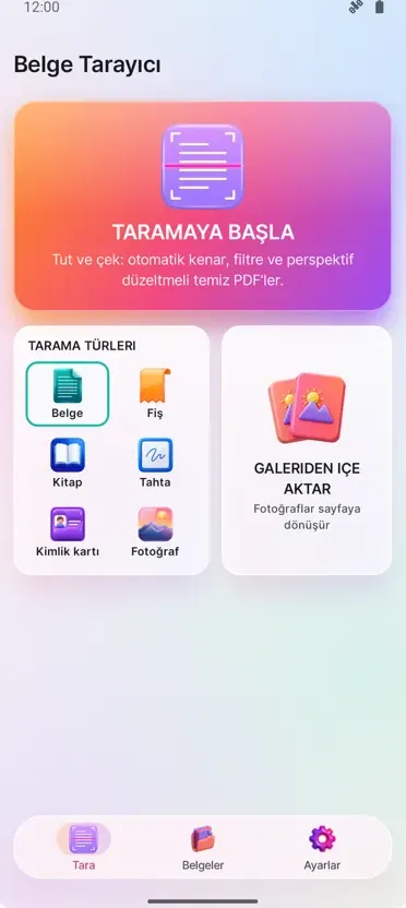 Belge Tarayıcı: PDF Tarama