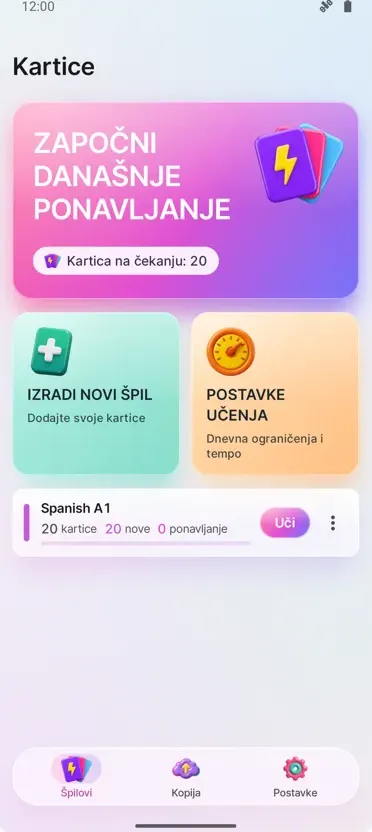 Kartice: Učenje s razmacima