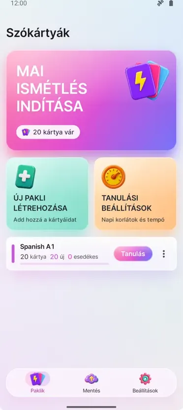 Kártyák: Időzített tanulás