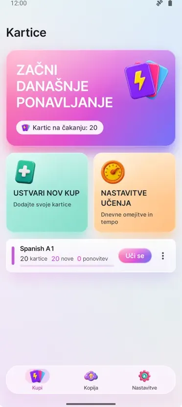 Kartice: Učenje z razmiki
