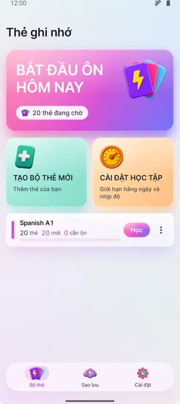 Flashcards: Học cách giãn cách
