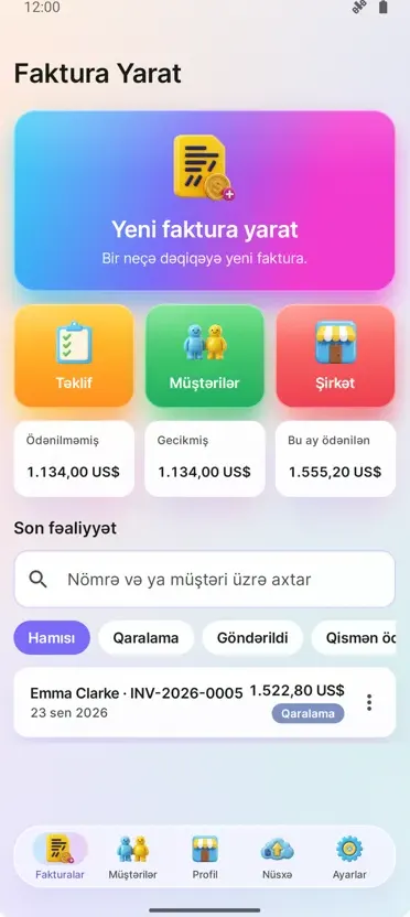 Faktura Yaradıcı: PDF Hesab