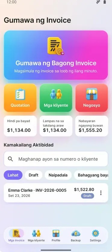 Gumawa ng Invoice: Billing PDF