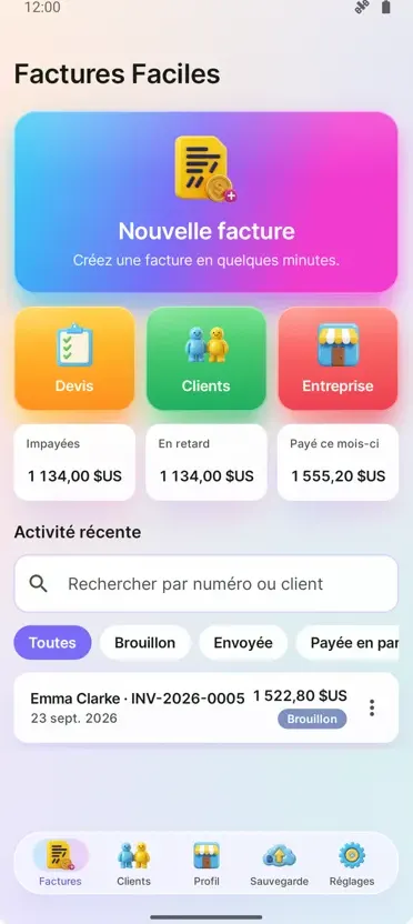 Créateur de Factures: PDF