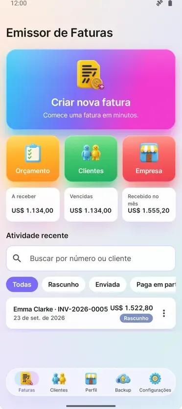Gerador de Faturas: PDF