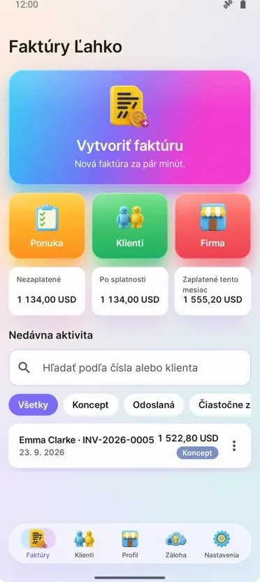 Faktúry a odhady PDF